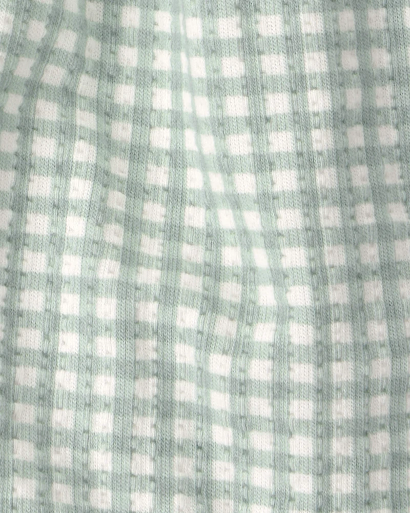 Baby Girl 3-Piece Gingham Top & Short Set - Green