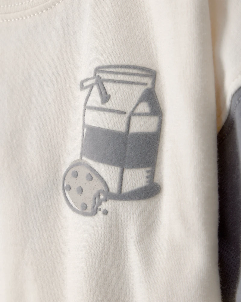 Toddler Boy Cookies & Milk Long-Sleeve Graphic Tee - Cream