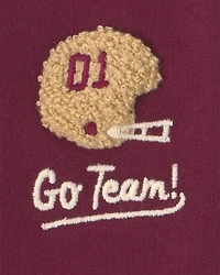 Baby Boy 3-Piece 'Go Team' Football French Terry Layering Set - Maroon