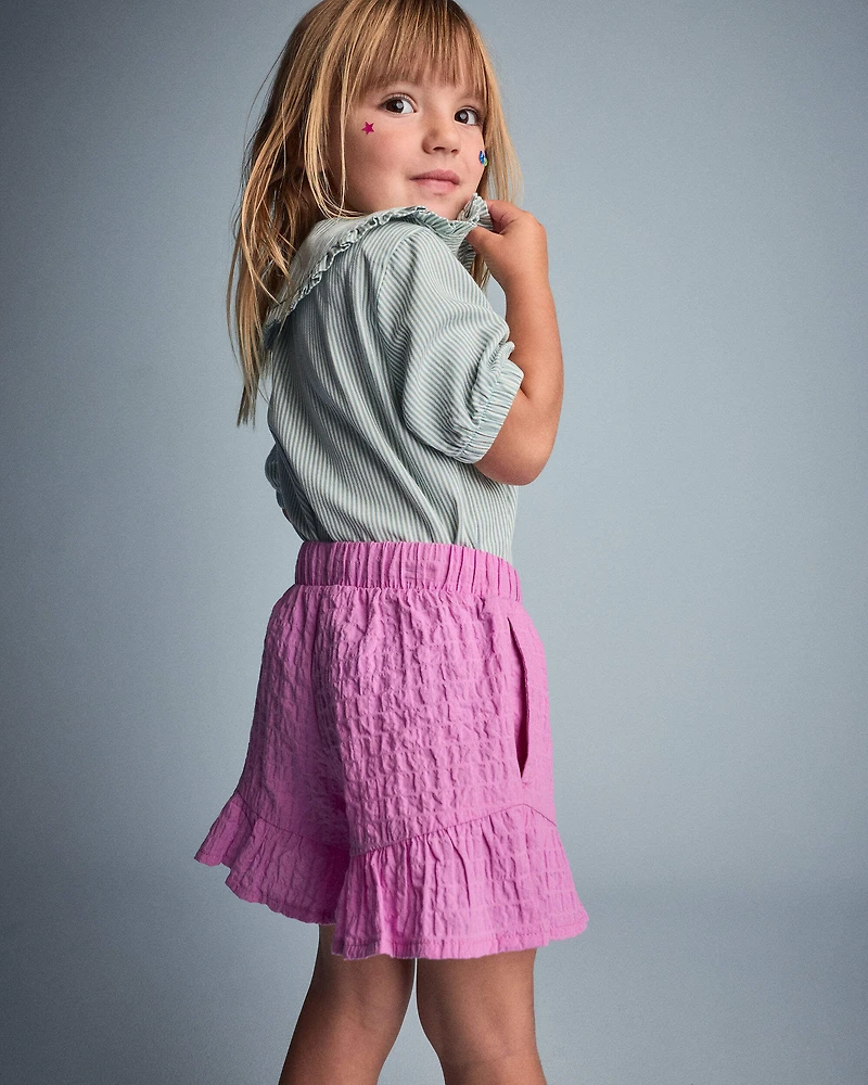 Toddler Girl Ruffle Butterfly Shorts