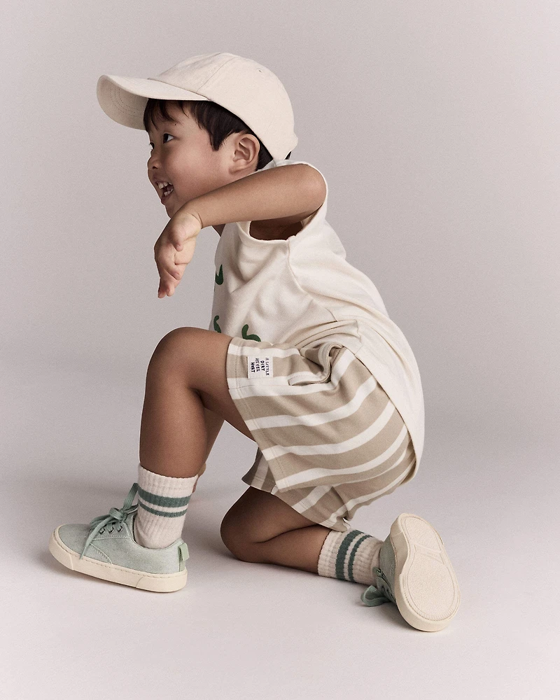 Toddler City Park™ Shorts in Stripes - Khaki/Cream