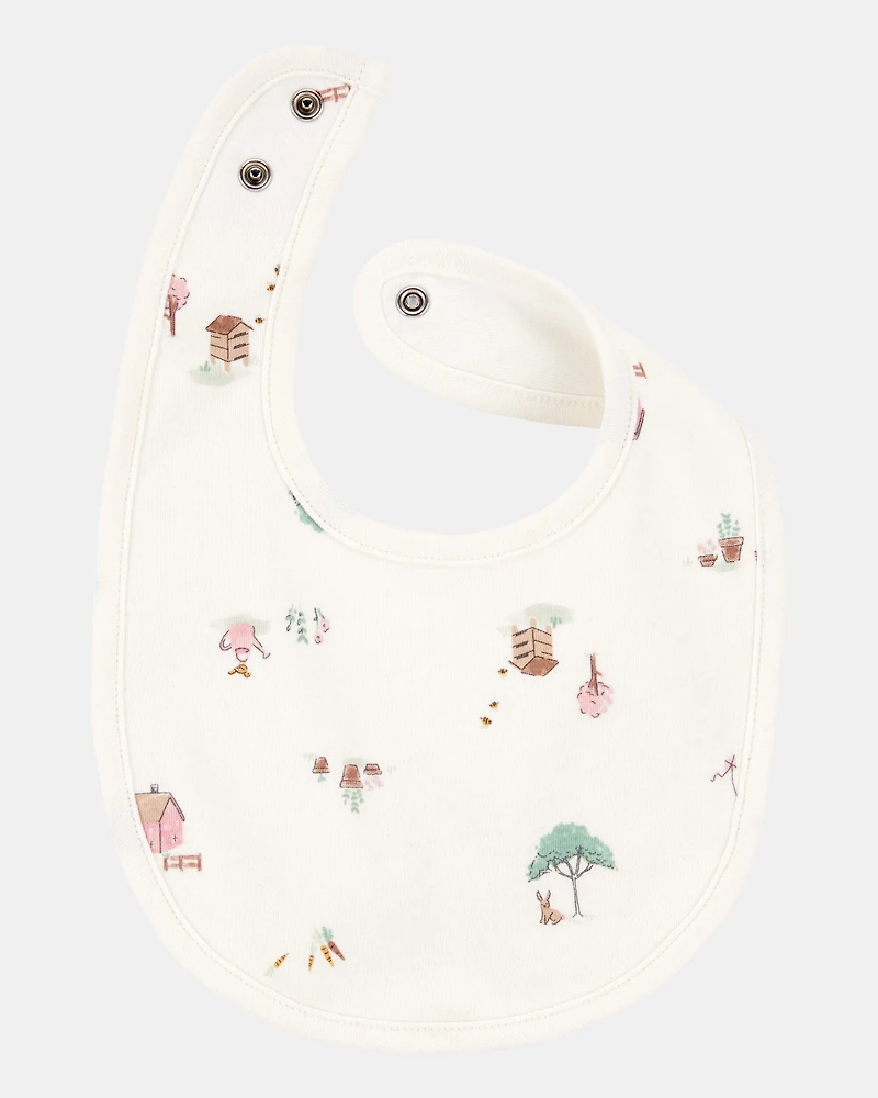 Baby 3-Pack Floral Bibs - Pink/Ivory