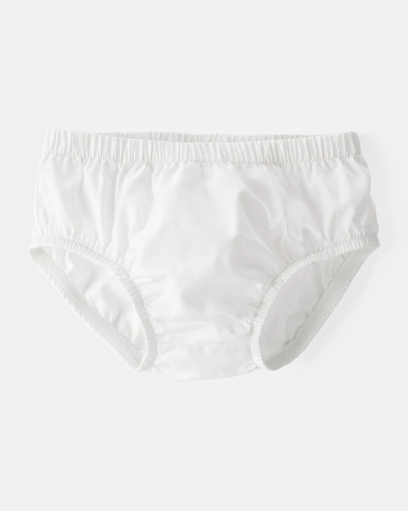 Baby Girl Textured Babydoll Dress - White