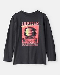 Boys Planet Long-Sleeve Graphic Tee - Black