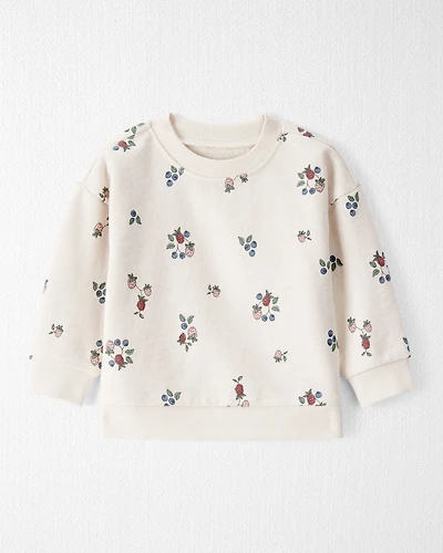 Baby Organic Cotton French Terry Sweatshirt in Berry Blossom Print