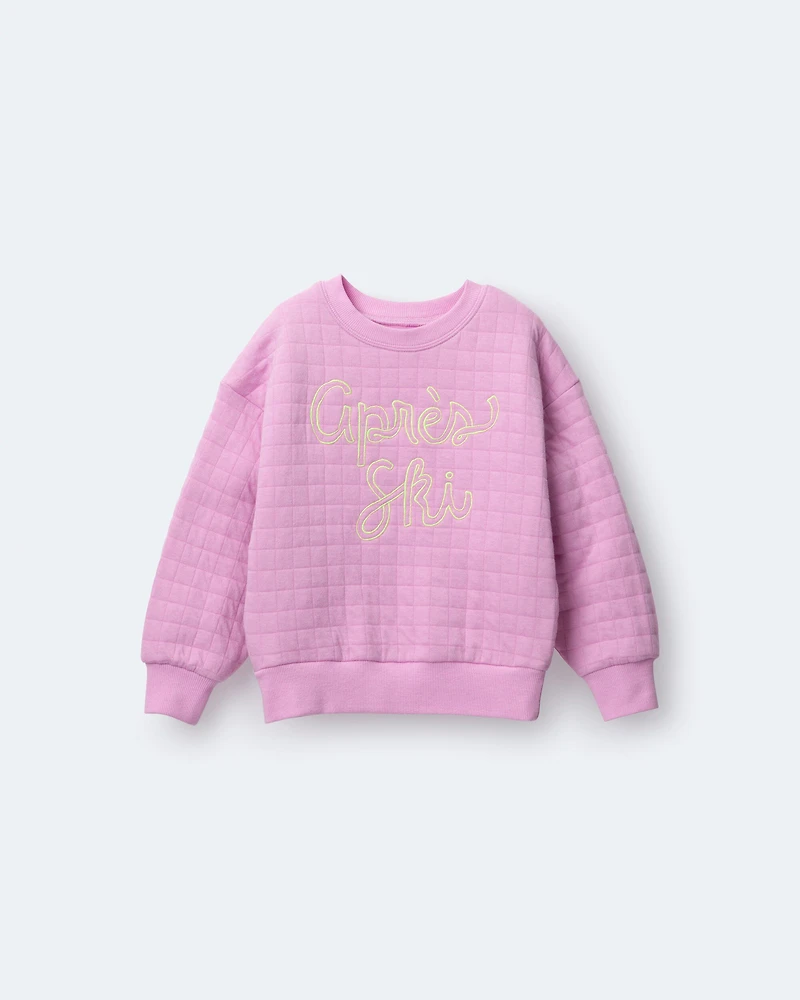 Toddler Girl Après Ski' Dolman-Sleeve Sweatshirt - Lilac