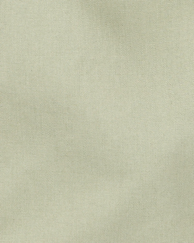 Baby Girl Sleeveless Canvas Romper - Olive