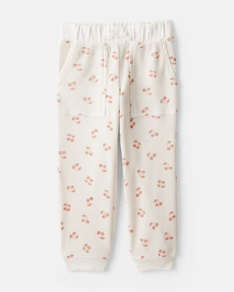 Toddler Girl 2-Piece Cherry Fruit Print Long-Sleeve Tee & Pant Set - Ivory