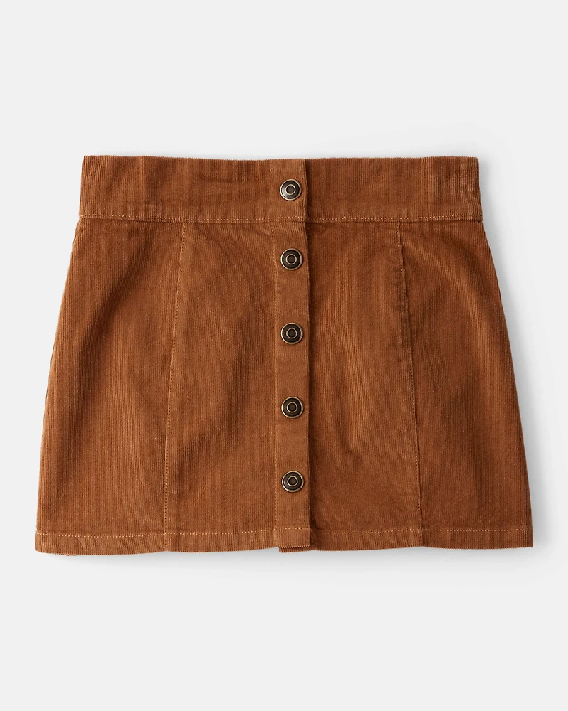 Girls Western Corduroy Skirt - Brown