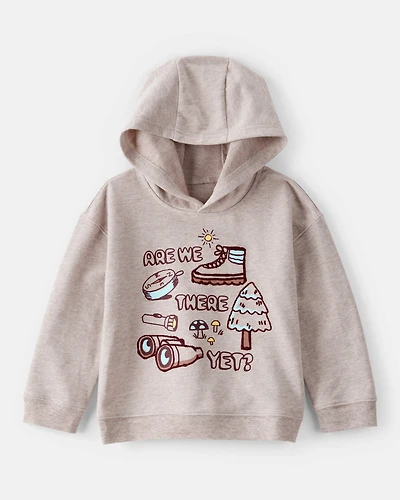 Toddler Boy Camping Hoodie - Tan
