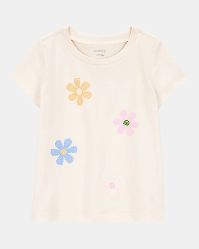 Toddler Flower Short-Sleeve Graphic Tee - Cream