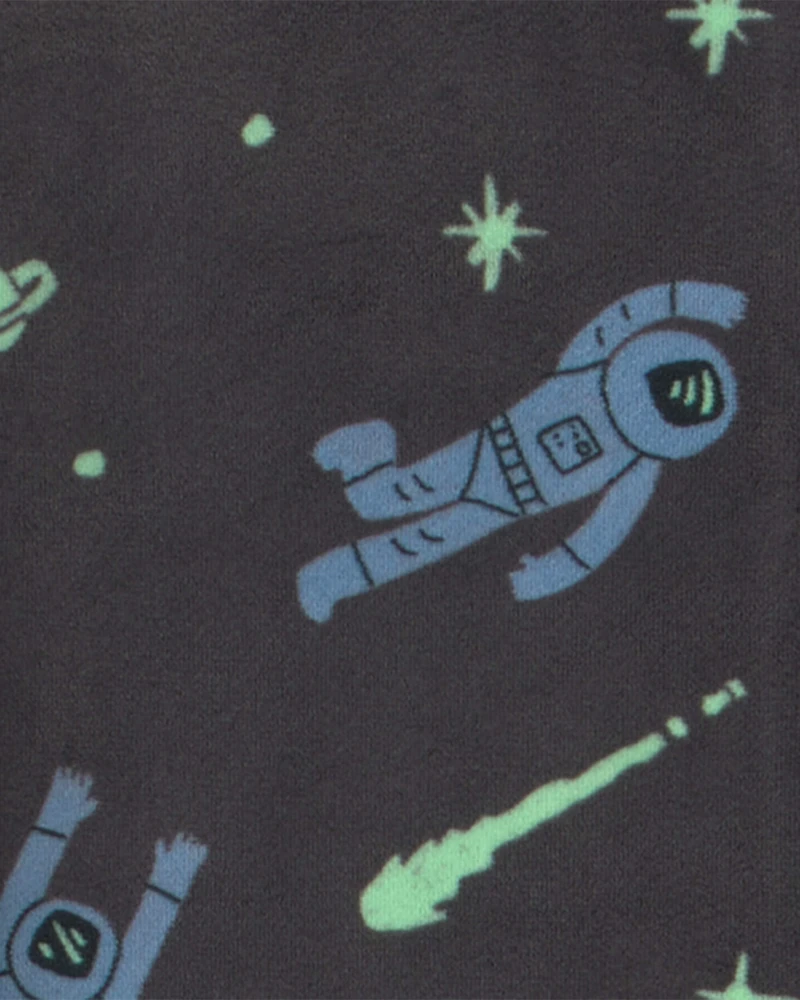 Boys 1-Piece Star Space DreamPlush Snug Fit Pajama - Black