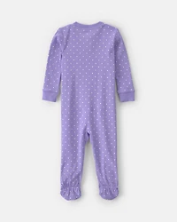 Toddler Girl 1-Piece Pets 100% Cotton Snug Fit Footed Pajama - Purple