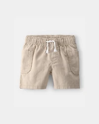 Baby Boy Twill Drawstring Shorts