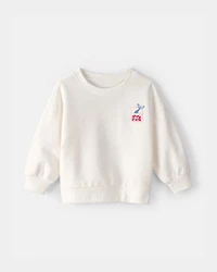 Baby Girl Mermaid French Terry Pullover Sweatshirt - Ivory