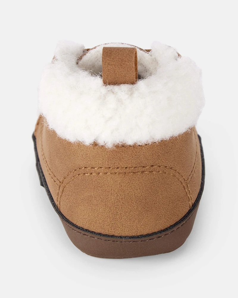 Baby Boy Sherpa Lined Boots - Brown
