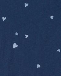 Girls Heart Short-Sleeve Dress - Blue