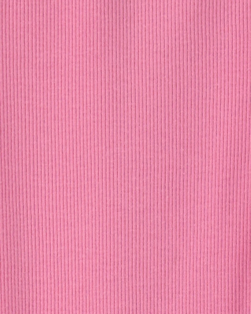 Girls Pull-On Stretch Rib Leggings - Pink
