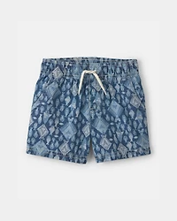 Toddler Boy Fish Denim Chambray Shorts