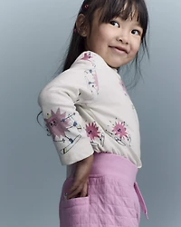 Toddler Girl Skiing Abstract Long-Sleeve Relaxed Graphic Top - Cream