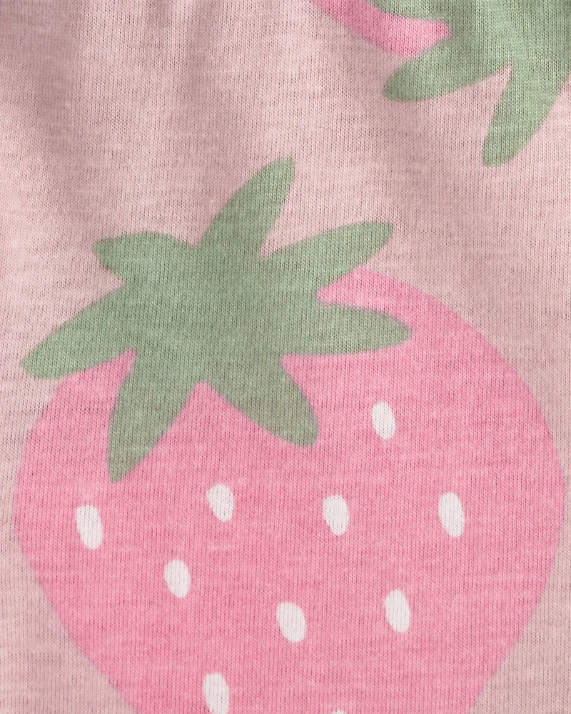 Baby Girl Strawberry Short-Sleeve Dress - Pink