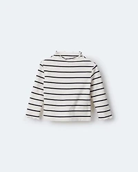 Toddler Girl Striped Mock Neck Long-Sleeve Top - Black/White