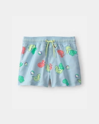 Toddler Boy 2-Piece Dinosaur Rashguard Swimsuit Set - Green/Blue