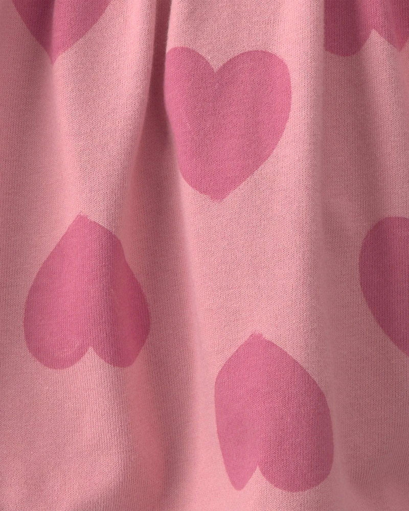 Girls Heart Cotton Skort - Pink