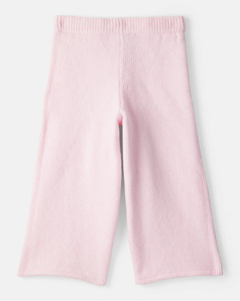 Toddler Girl Wide-Leg Sweater Knit Pants - Pink