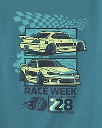 Boys Race Car Graphic Tee - Blue