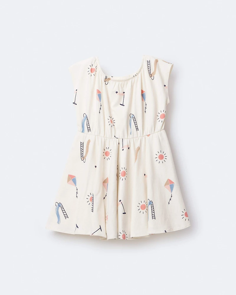 Toddler Girl Avenue Twirl™ Dress in Park Day Print - Cream