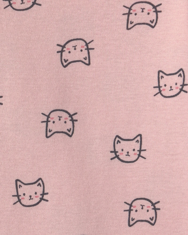 Baby Girl 3-Piece Cat Hooded Layering Set - Grey/Pink
