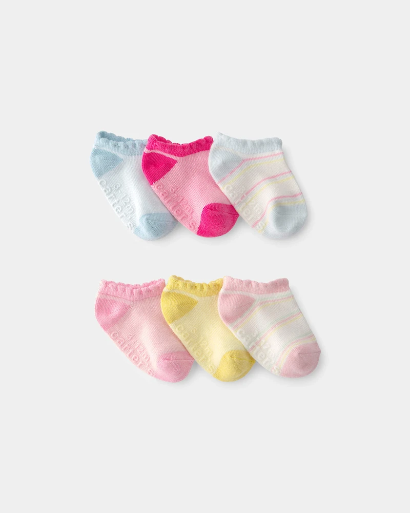 Baby Girl 6-Pack No Show Socks