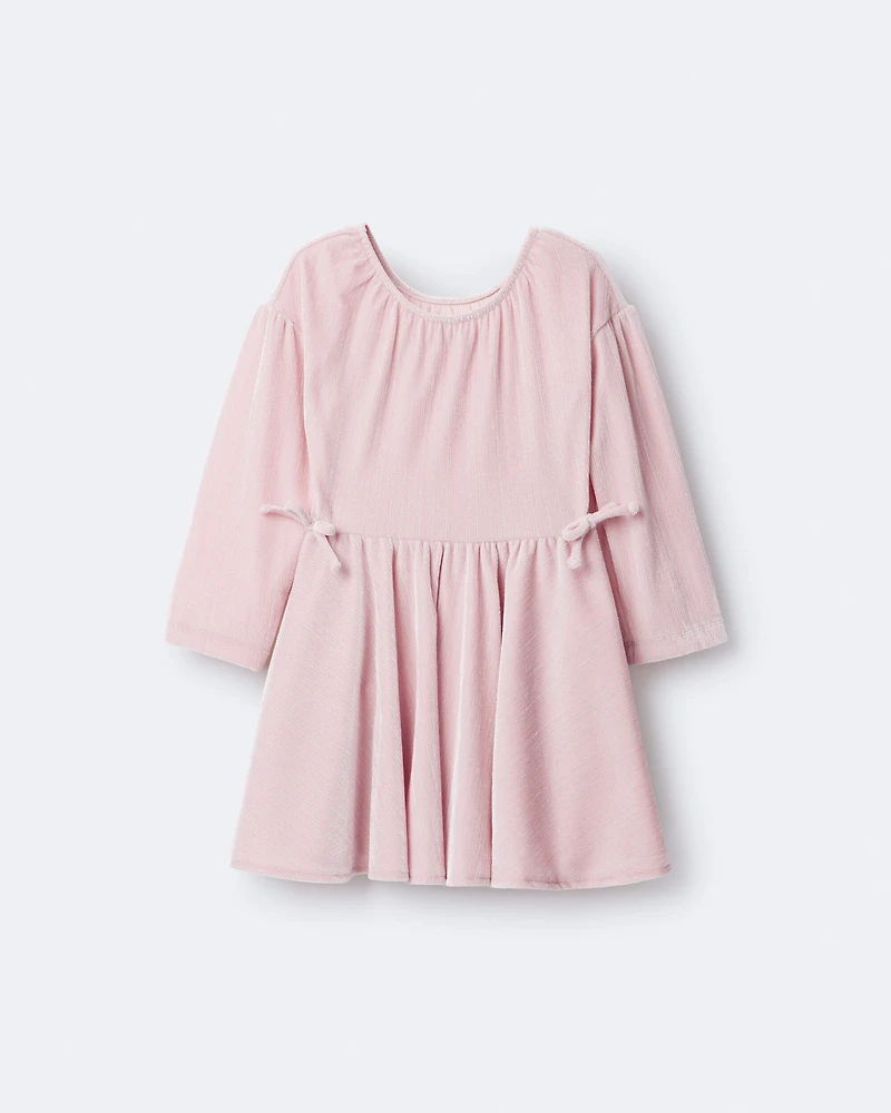 Toddler Girl Velvety Avenue Twirl™ Dress - Light Pink