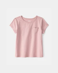 Toddler Girl Heart Pocket Top - Pink