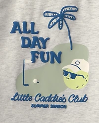 Baby Boy 2-Piece 'All Day Fun' Golf Top & Short Set - Grey/Blue