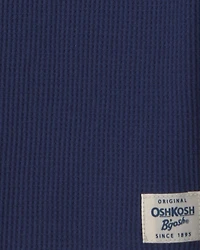 Toddler Boy Thermal Long-Sleeve Henley T-Shirt - Navy Blue