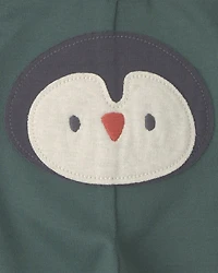 Baby Boy 3-Piece Penguin Long-Sleeve Bodysuit & Pant Set - Green/Grey/Cream