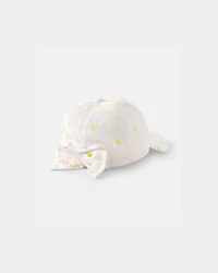 Girls Lemon Baseball Hat - White