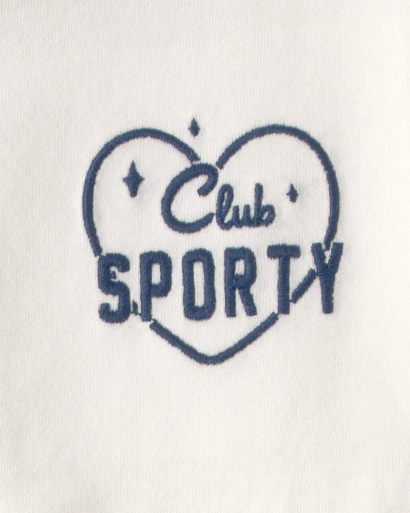 Girls 'Club Sporty' Active Top - White