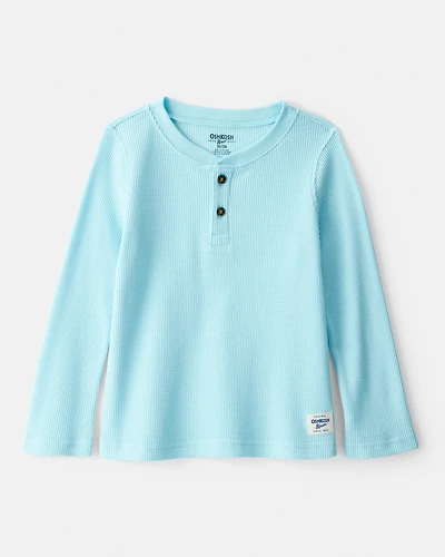 Toddler Boy Long-Sleeve Henley Tee - Blue