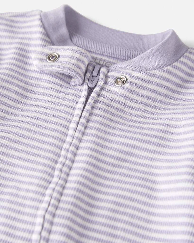 Baby Girl Organic Cotton Striped Sleep & Play Pajamas