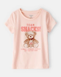 Toddler Girl Team Snacks Bear Short-Sleeve Graphic Tee - Pink