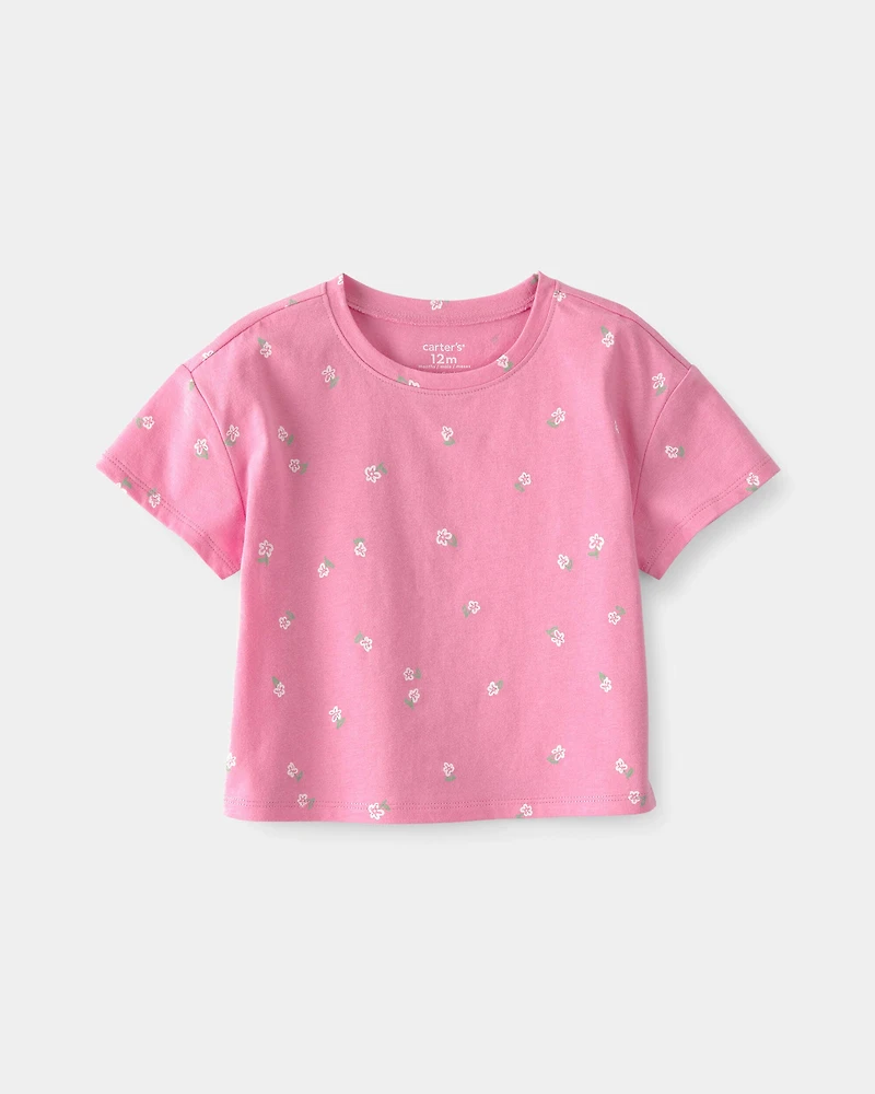 Baby Girl Floral Relaxed Top - Pink