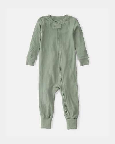 Baby PurelySoft 2-Way Zip 1-Piece Pajama - Green