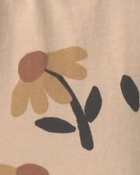 Toddler Girl Floral Long-Sleeve Dress - Tan