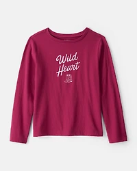 Girls Wild Heart Long-Sleeve Graphic Tee - Pink
