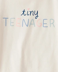 Toddler Girl 'Tiny Teenager' Short-Sleeve Graphic Tee - Cream