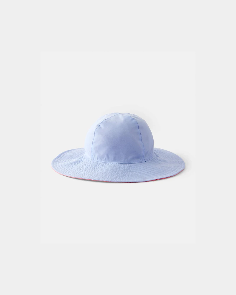 Toddler Girl Reversible Swim Hat - Coral/Blue