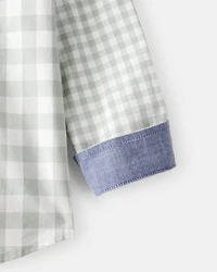 Toddler Boy Long-Sleeve Plaid Button Down Shirt - Green